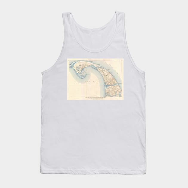 Vintage Map of Lower Cape Cod Tank Top by Bravuramedia